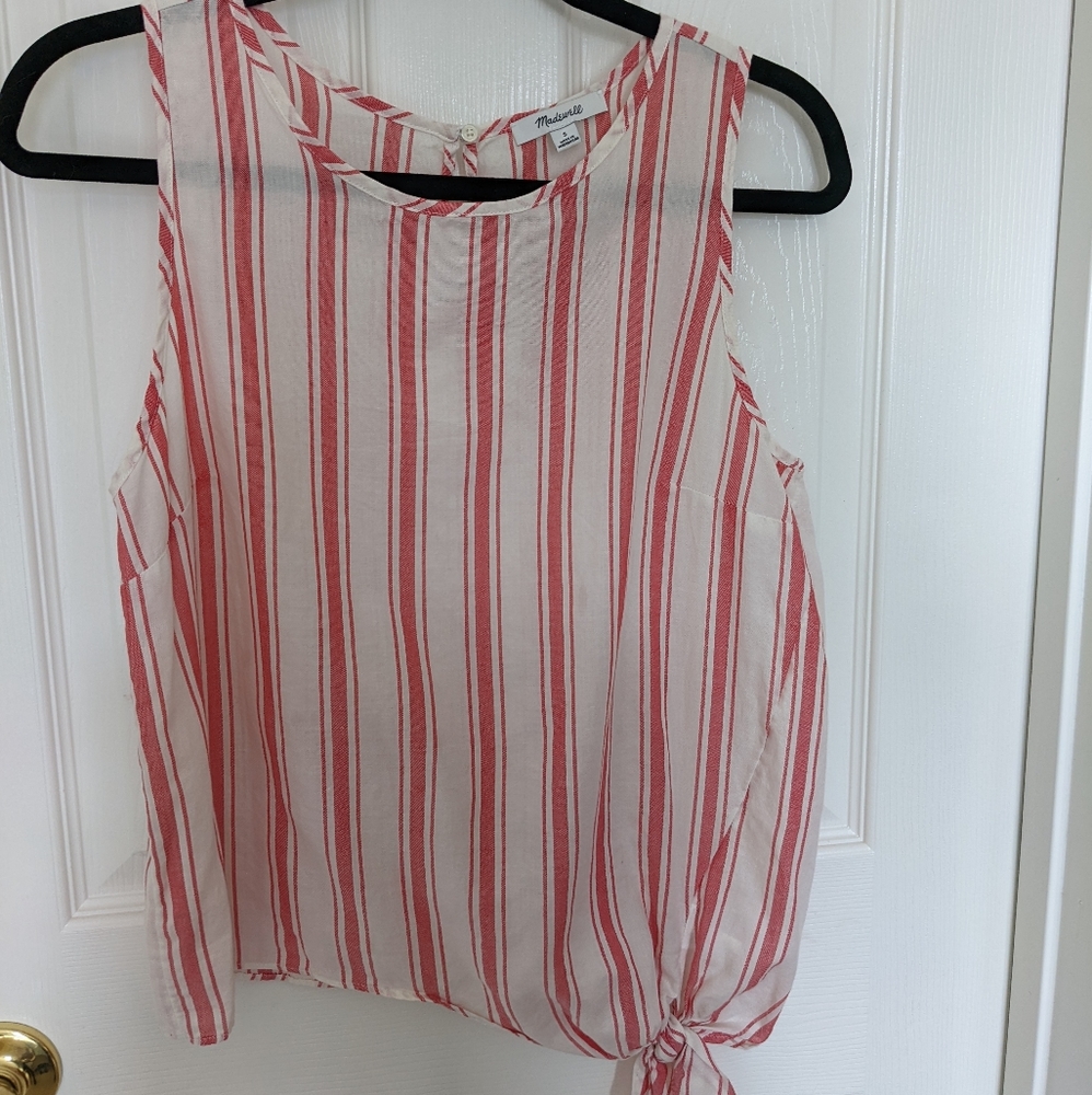 Madewell striped sleeveless blouse Small